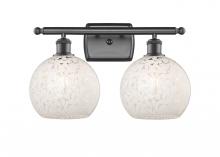  516-2W-OB-G1216-8WM - White Mouchette - 2 Light - 18 inch - Oil Rubbed Bronze - Bath Vanity Light