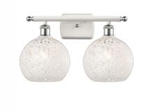  516-2W-WPC-G1216-8WM - White Mouchette - 2 Light - 18 inch - White Polished Chrome - Bath Vanity Light