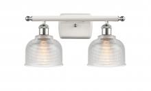  516-2W-WPC-G412 - Dayton - 2 Light - 16 inch - White Polished Chrome - Bath Vanity Light