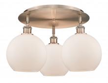  516-3C-AC-G121-8 - Athens - 3 Light - 20 inch - Antique Copper - Flush Mount