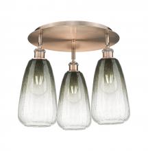 Innovations Lighting 516-3C-AC-G480-6SL - Brookhaven Almond - 3 Light - 18 inch - Antique Copper - Semi-Flush Mount