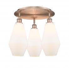  516-3C-AC-G651-7 - Cindyrella - 3 Light - 19 inch - Antique Copper - Flush Mount