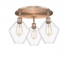  516-3C-AC-G652-8 - Cindyrella - 3 Light - 20 inch - Antique Copper - Flush Mount