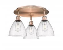  516-3C-AC-GBD-754 - Bristol - 3 Light - 19 inch - Antique Copper - Flush Mount