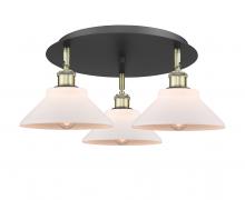  516-3C-BAB-G131 - Orwell - 3 Light - 20 inch - Black Antique Brass - Flush Mount