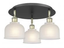  516-3C-BAB-G411 - Dayton - 3 Light - 17 inch - Black Antique Brass - Flush Mount