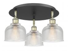  516-3C-BAB-G412 - Dayton - 3 Light - 17 inch - Black Antique Brass - Flush Mount