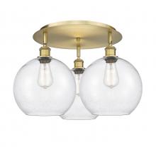  516-3C-BB-G124-10 - Athens - 3 Light - 22 inch - Brushed Brass - Flush Mount