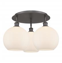  516-3C-OB-G121-10 - Athens - 3 Light - 22 inch - Oil Rubbed Bronze - Flush Mount