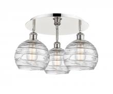 Innovations Lighting 516-3C-PN-G1213-8 - Athens Deco Swirl - 3 Light - 20 inch - Polished Nickel - Flush Mount