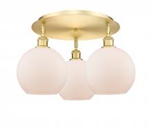  516-3C-SG-G121-8 - Athens - 3 Light - 20 inch - Satin Gold - Flush Mount