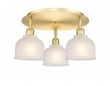  516-3C-SG-G411 - Dayton - 3 Light - 17 inch - Satin Gold - Flush Mount