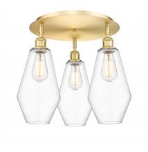  516-3C-SG-G652-7 - Cindyrella - 3 Light - 19 inch - Satin Gold - Flush Mount