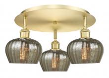  516-3C-SG-G96 - Fenton - 3 Light - 18 inch - Satin Gold - Flush Mount