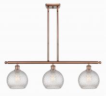  516-3I-AC-G122C-8CL - Athens - 3 Light - 36 inch - Antique Copper - Cord hung - Island Light