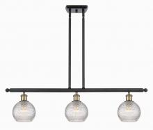  516-3I-BAB-G122C-6CL - Athens - 3 Light - 36 inch - Black Antique Brass - Cord hung - Island Light