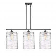  516-3I-BK-G1113-L - Cobbleskill - 3 Light - 36 inch - Matte Black - Cord hung - Island Light