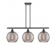  516-3I-BK-G1213-10SM - Athens Deco Swirl - 3 Light - 37 inch - Matte Black - Cord hung - Island Light