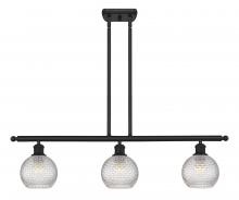  516-3I-BK-G122C-6CL - Athens - 3 Light - 36 inch - Matte Black - Cord hung - Island Light