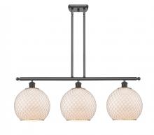  516-3I-OB-G121-10CSN - Farmhouse Chicken Wire - 3 Light - 37 inch - Oil Rubbed Bronze - Cord hung - Island Light