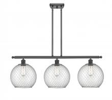  516-3I-OB-G122-10CSN - Farmhouse Chicken Wire - 3 Light - 37 inch - Oil Rubbed Bronze - Cord hung - Island Light