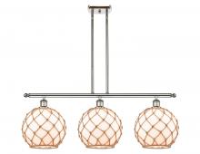  516-3I-PN-G121-10RB - Farmhouse Rope - 3 Light - 37 inch - Polished Nickel - Cord hung - Island Light