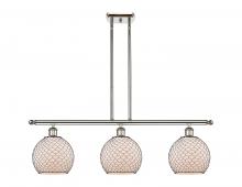  516-3I-PN-G121-8CBK - Farmhouse Chicken Wire - 3 Light - 36 inch - Polished Nickel - Cord hung - Island Light