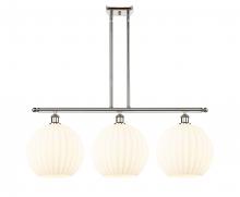  516-3I-PN-G1217-12WV - White Venetian - 3 Light - 39 inch - Polished Nickel - Stem Hung - Island Light