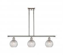  516-3I-PN-G122C-6CL - Athens - 3 Light - 36 inch - Polished Nickel - Cord hung - Island Light