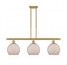 Innovations Lighting 516-3I-SG-G121-8CBK - Farmhouse Chicken Wire - 3 Light - 36 inch - Satin Gold - Cord hung - Island Light