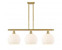  516-3I-SG-G1217-10WV - White Venetian - 3 Light - 37 inch - Satin Gold - Stem Hung - Island Light