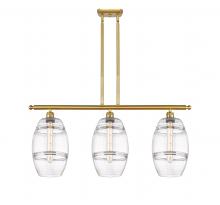  516-3I-SG-G557-8CL - Vaz - 3 Light - 36 inch - Satin Gold - Cord hung - Island Light