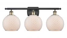  516-3W-BAB-G121-8CSN - Farmhouse Chicken Wire - 3 Light - 28 inch - Black Antique Brass - Bath Vanity Light