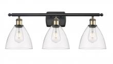  516-3W-BAB-GBD-752 - Bristol - 3 Light - 28 inch - Black Antique Brass - Bath Vanity Light