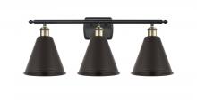  516-3W-BAB-MBC-8-BK - Berkshire - 3 Light - 28 inch - Black Antique Brass - Bath Vanity Light