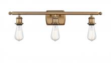  516-3W-BB - Bare Bulb - 3 Light - 26 inch - Brushed Brass - Bath Vanity Light