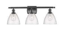  516-3W-BK-GBD-754 - Bristol - 3 Light - 28 inch - Matte Black - Bath Vanity Light