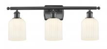  516-3W-OB-G559-5GWH - Bridal Veil - 3 Light - 25 inch - Oil Rubbed Bronze - Bath Vanity Light