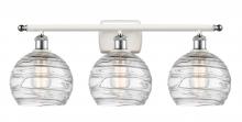  516-3W-WPC-G1213-8 - Athens Deco Swirl - 3 Light - 28 inch - White Polished Chrome - Bath Vanity Light