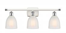  516-3W-WPC-G441 - Brookfield - 3 Light - 26 inch - White Polished Chrome - Bath Vanity Light