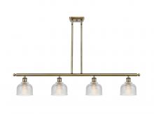  516-4I-AB-G412 - Dayton - 4 Light - 48 inch - Antique Brass - Cord hung - Island Light