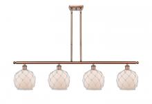  516-4I-AC-G121-8RW - Farmhouse Rope - 4 Light - 48 inch - Antique Copper - Cord hung - Island Light