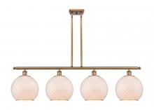  516-4I-BB-G121-10CSN - Farmhouse Chicken Wire - 4 Light - 48 inch - Brushed Brass - Cord hung - Island Light