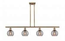  516-4I-BB-G1213-6SM - Athens Deco Swirl - 4 Light - 48 inch - Brushed Brass - Cord hung - Island Light