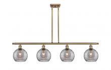  516-4I-BB-G1213-8SM - Athens Deco Swirl - 4 Light - 48 inch - Brushed Brass - Cord hung - Island Light