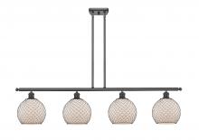  516-4I-OB-G121-8CBK - Farmhouse Chicken Wire - 4 Light - 48 inch - Oil Rubbed Bronze - Cord hung - Island Light