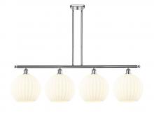  516-4I-PC-G1217-12WV - White Venetian - 4 Light - 50 inch - Polished Chrome - Stem Hung - Island Light