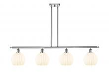  516-4I-PC-G1217-8WV - White Venetian - 4 Light - 48 inch - Polished Chrome - Stem Hung - Island Light