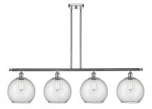  516-4I-PC-G122-10CSN - Farmhouse Chicken Wire - 4 Light - 48 inch - Polished Chrome - Cord hung - Island Light