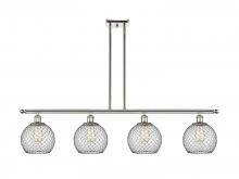  516-4I-PN-G122-8CBK - Farmhouse Chicken Wire - 4 Light - 48 inch - Polished Nickel - Cord hung - Island Light